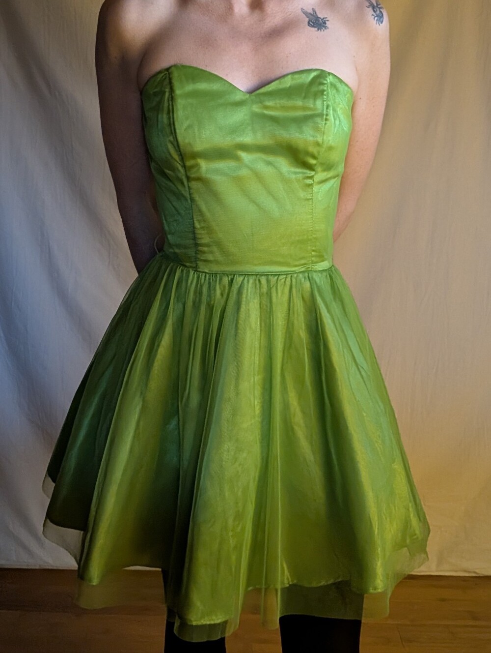 Strapless Lime Green Party Dress